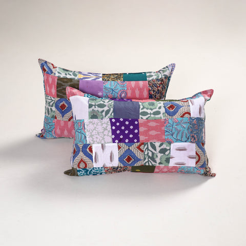 Multicolor - Handcrafted Patchwork Pillow Covers (Set of 2) 23