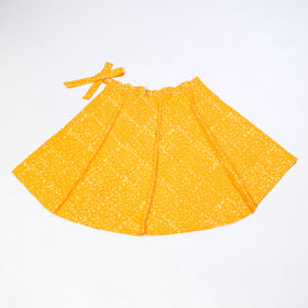 Yellow - Hand Batik Print Cotton Wrap Around Skirt 24