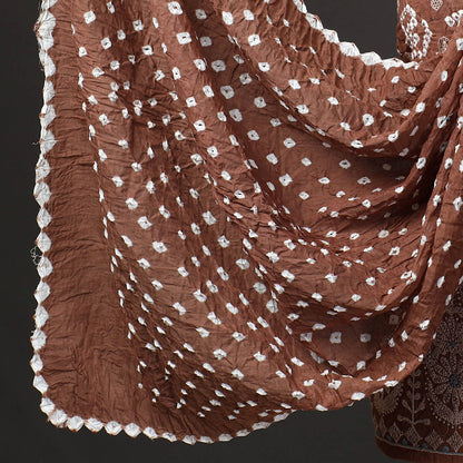 3pc Kutch Bandhani Tie-Dye Satin Cotton Suit Material Set 205