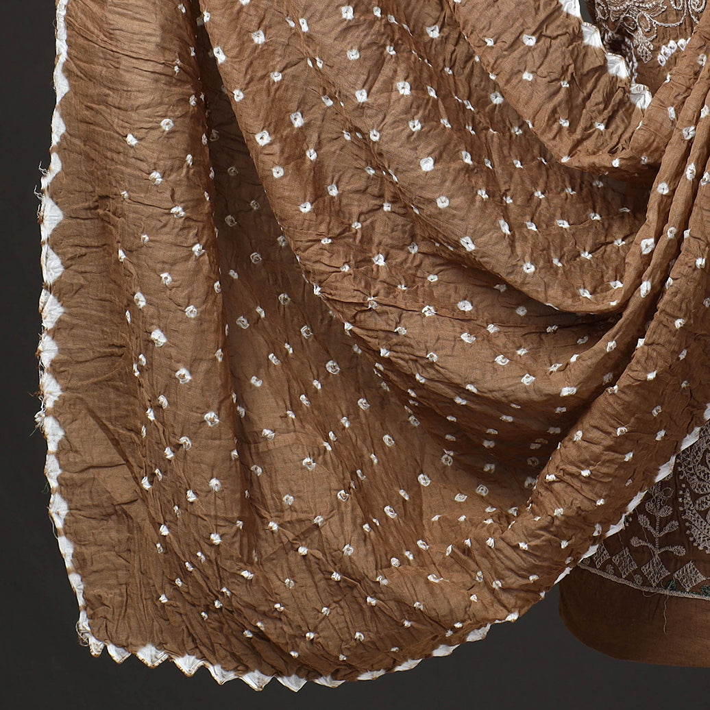 3pc Kutch Bandhani Tie-Dye Satin Cotton Suit Material Set 206