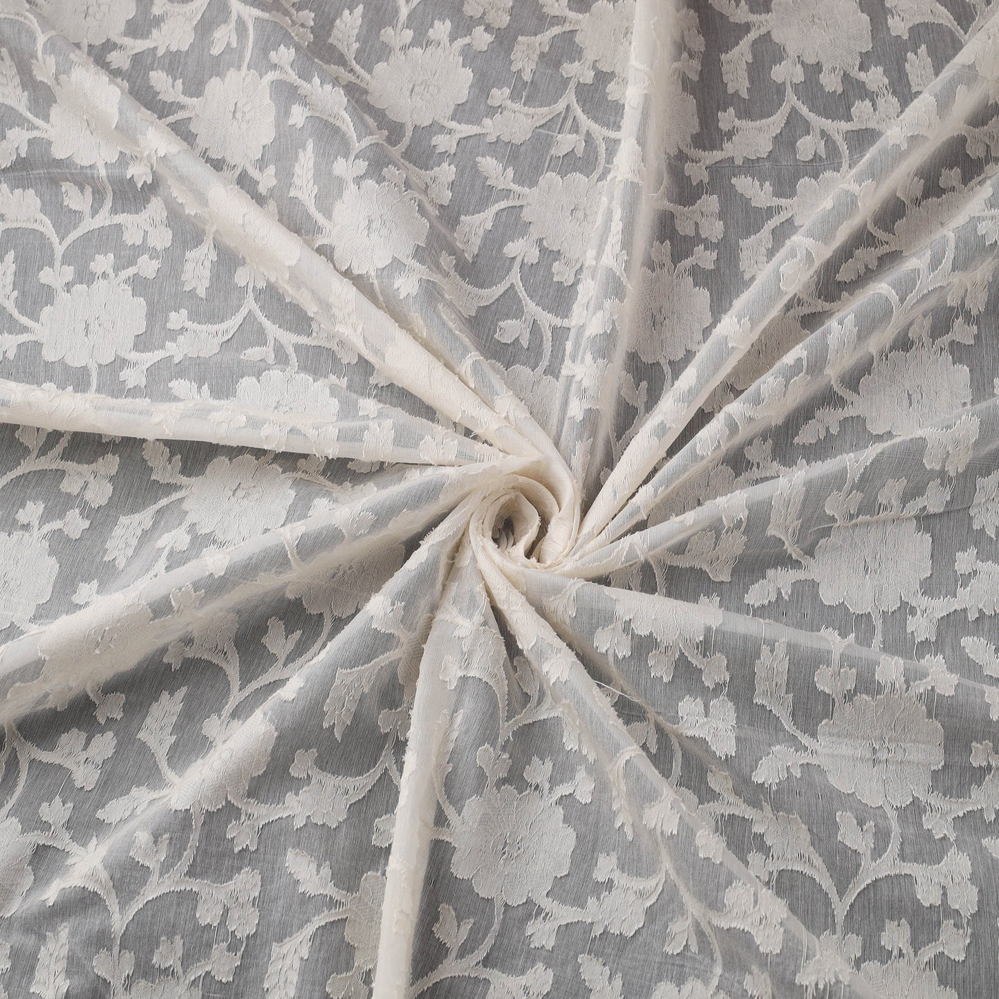 Banarasi Handwoven Cutwork Buti Cotton Fabric 01