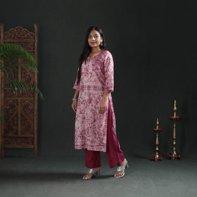 Hand Batik Print Cotton Straight Long Kurta for Women 12