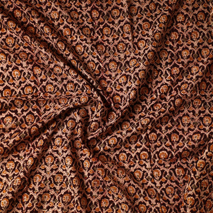 Maroon - Kalamkari Block Printed Cotton Precut Fabric (0.8 Meter)