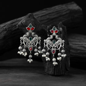 Multicolor - saanjh bela mayura oxidised earrings