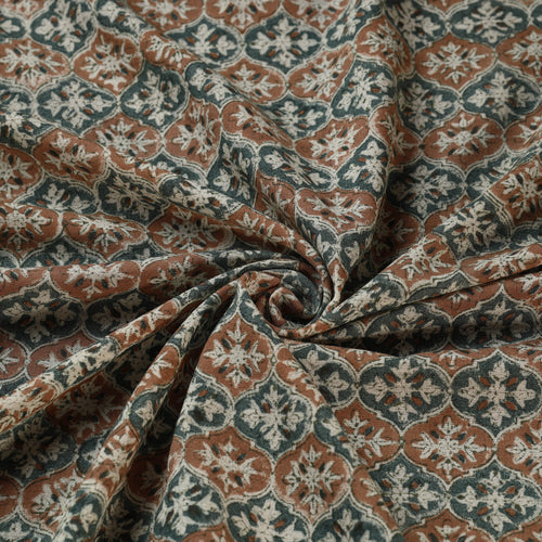 Multicolor - Sanganeri Block Print Pure Wool Fabric 14