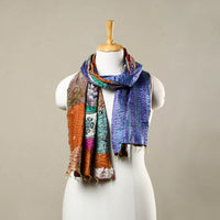 Multicolor - Reversible Patchwork Silk Bengal Kantha Stitch Stole 120