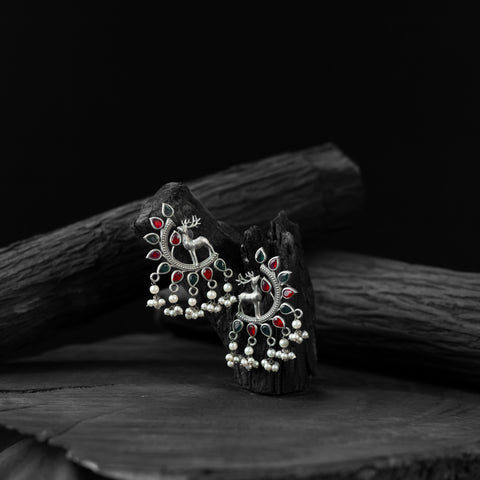 Multicolor - saanjh bela deer oxidised earrings