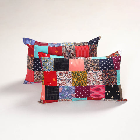 Multicolor - Handcrafted Patchwork Pillow Covers (Set of 2) 28