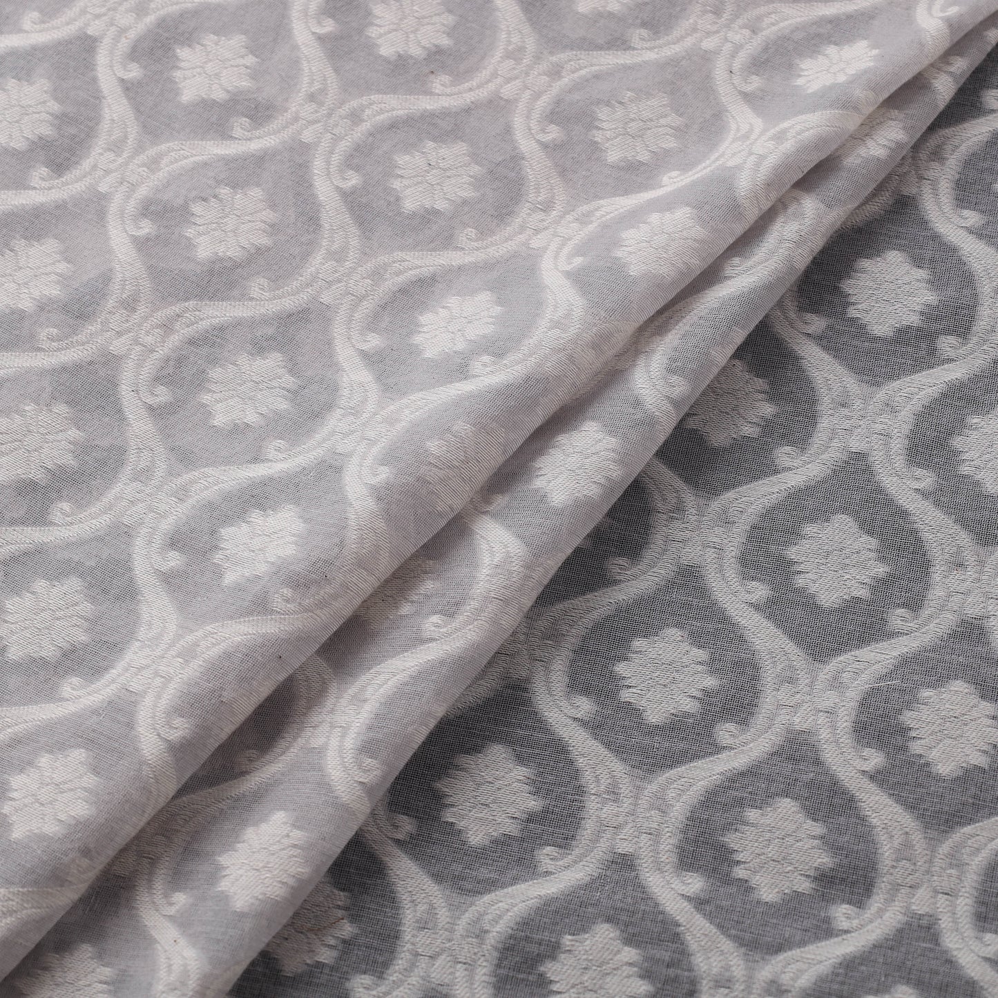 Banarasi Handwoven Cutwork Buti Cotton Fabric 06