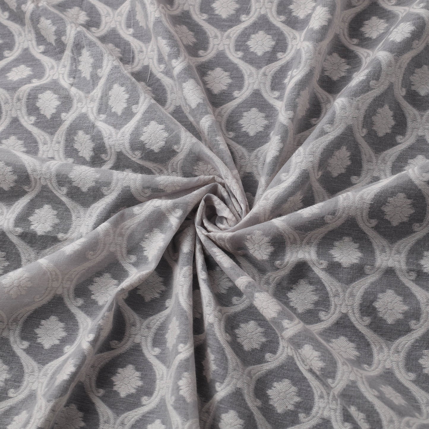 Banarasi Handwoven Cutwork Buti Cotton Fabric 06