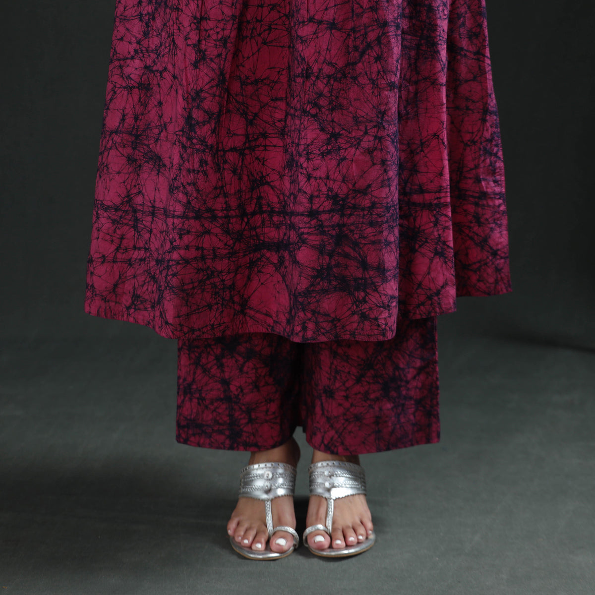 Hand Batik Print Cotton Straight Kurta with Palazzo Set for women 11