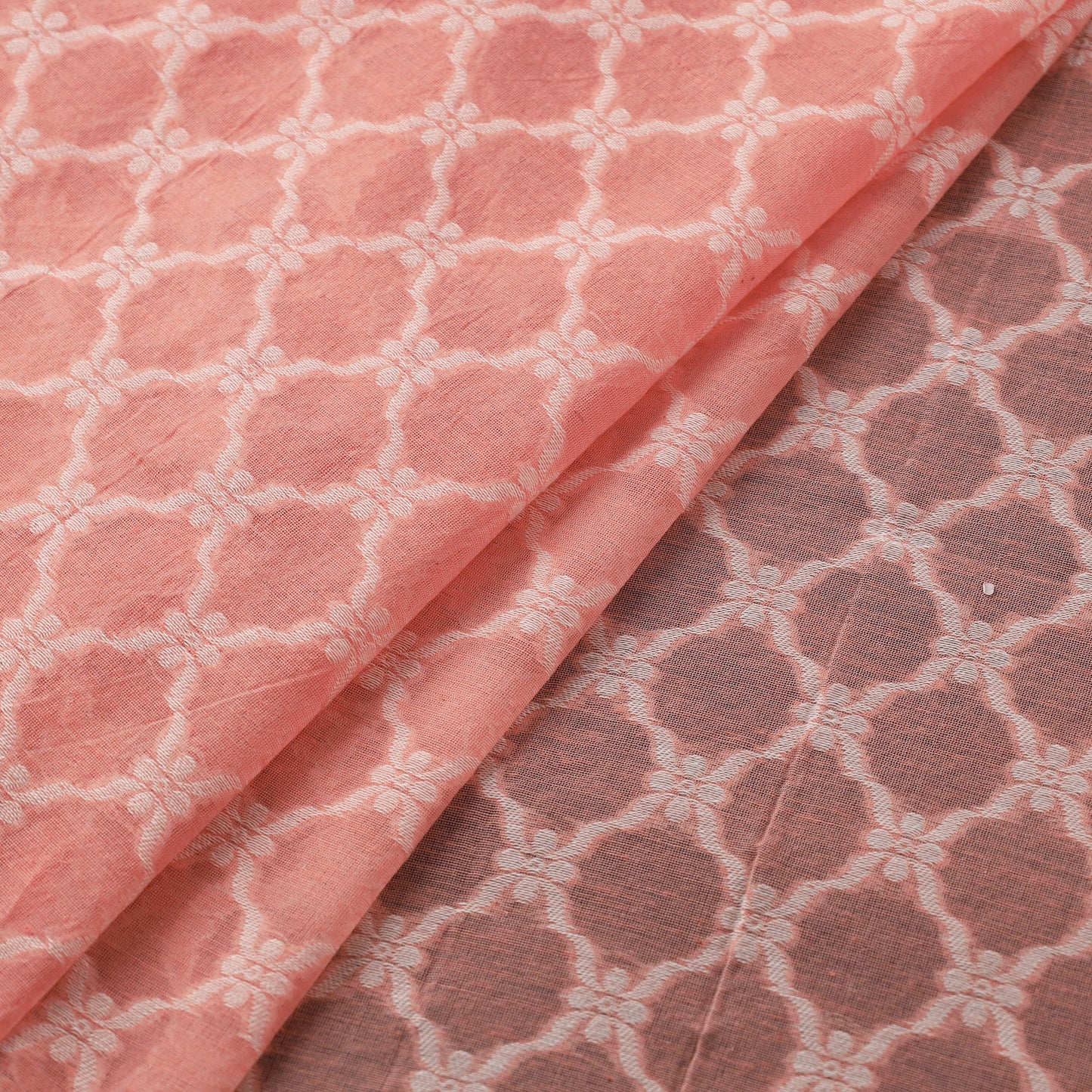 Banarasi Handwoven Cutwork Buti Cotton Fabric 07