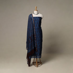 Bagh Hand Block Print Natural Dyed Chanderi Silk 3pc Unstitched Dress Material Suit Set 20