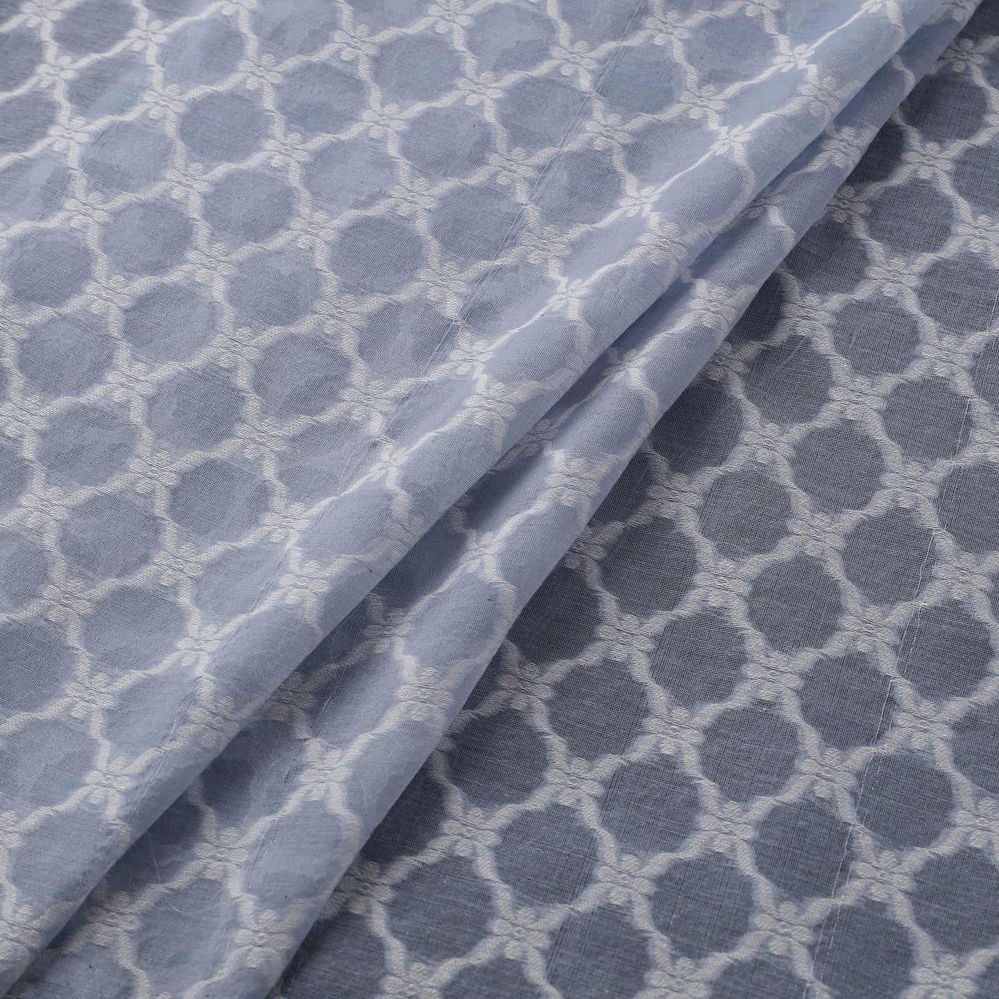 Banarasi Handwoven Cutwork Buti Cotton Fabric 08