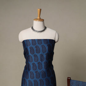 Bagh Hand Block Print Natural Dyed Chanderi Silk 3pc Unstitched Dress Material Suit Set 20