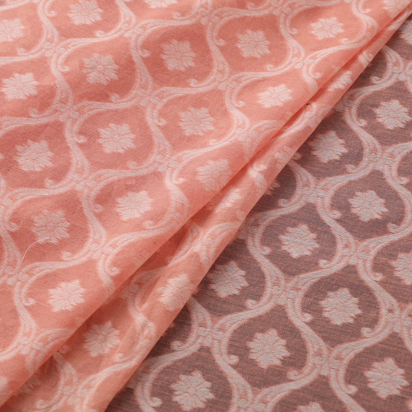 Banarasi Handwoven Cutwork Buti Cotton Fabric 09