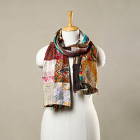 Multicolor - Reversible Patchwork Silk Bengal Kantha Stitch Stole 131