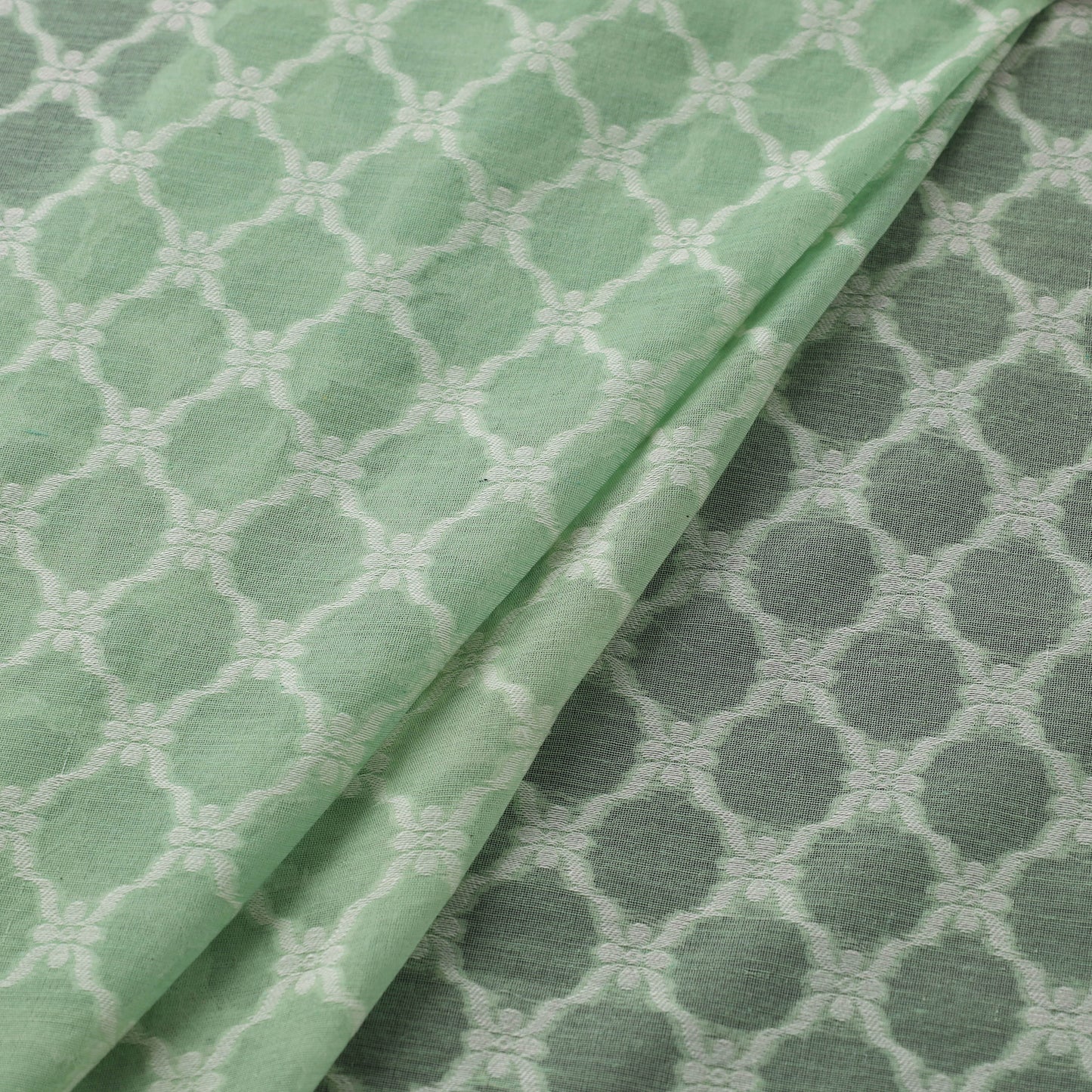 Banarasi Handwoven Cutwork Buti Cotton Fabric 10