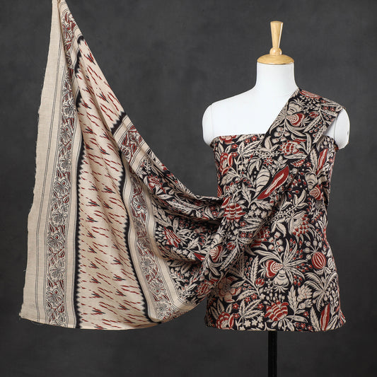 Multicolor - 2pc Kalamkari Printed Cotton Suit Material Set