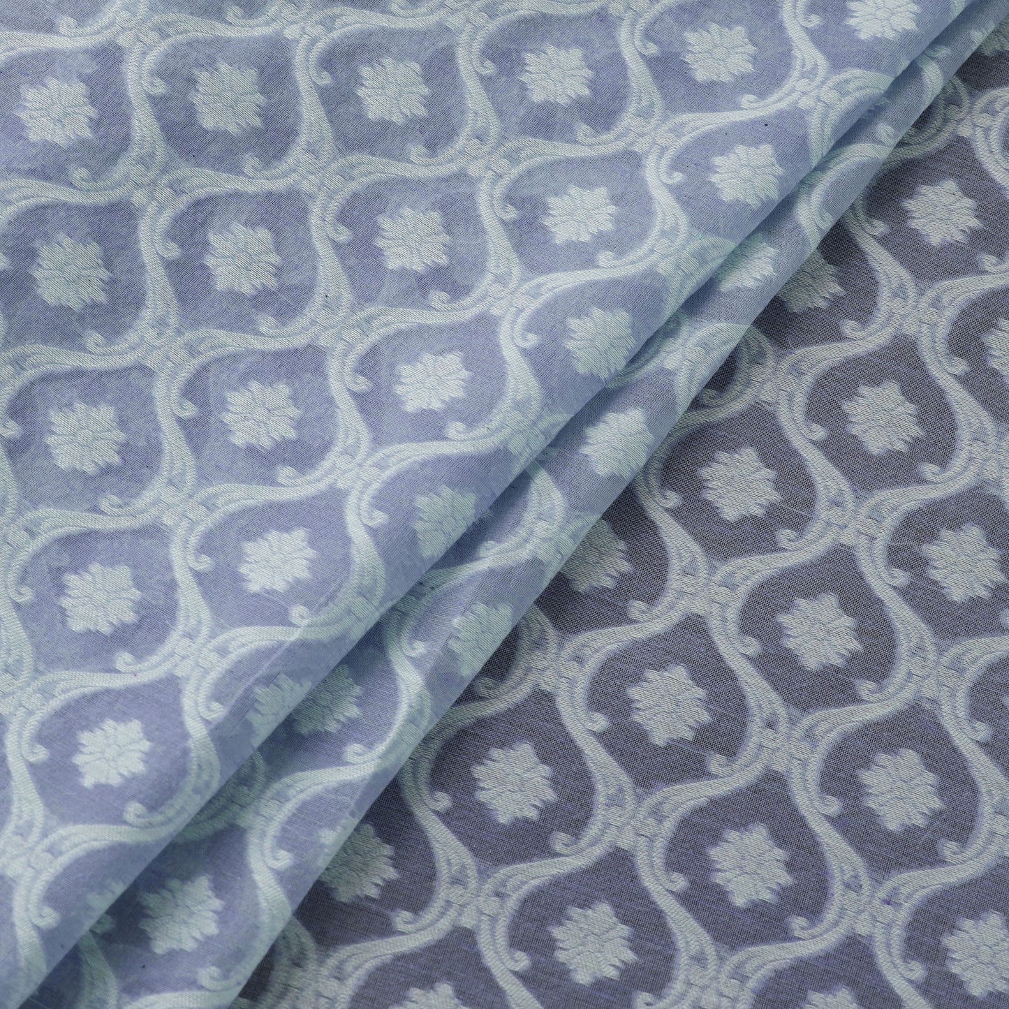 Banarasi Handwoven Cutwork Buti Cotton Fabric 13