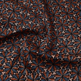  Handloom Chanderi Silk Block Print Ajrakh Fabric