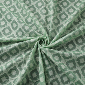 Green - Banarasi Handwoven Cutwork Buti Cotton Fabric 11