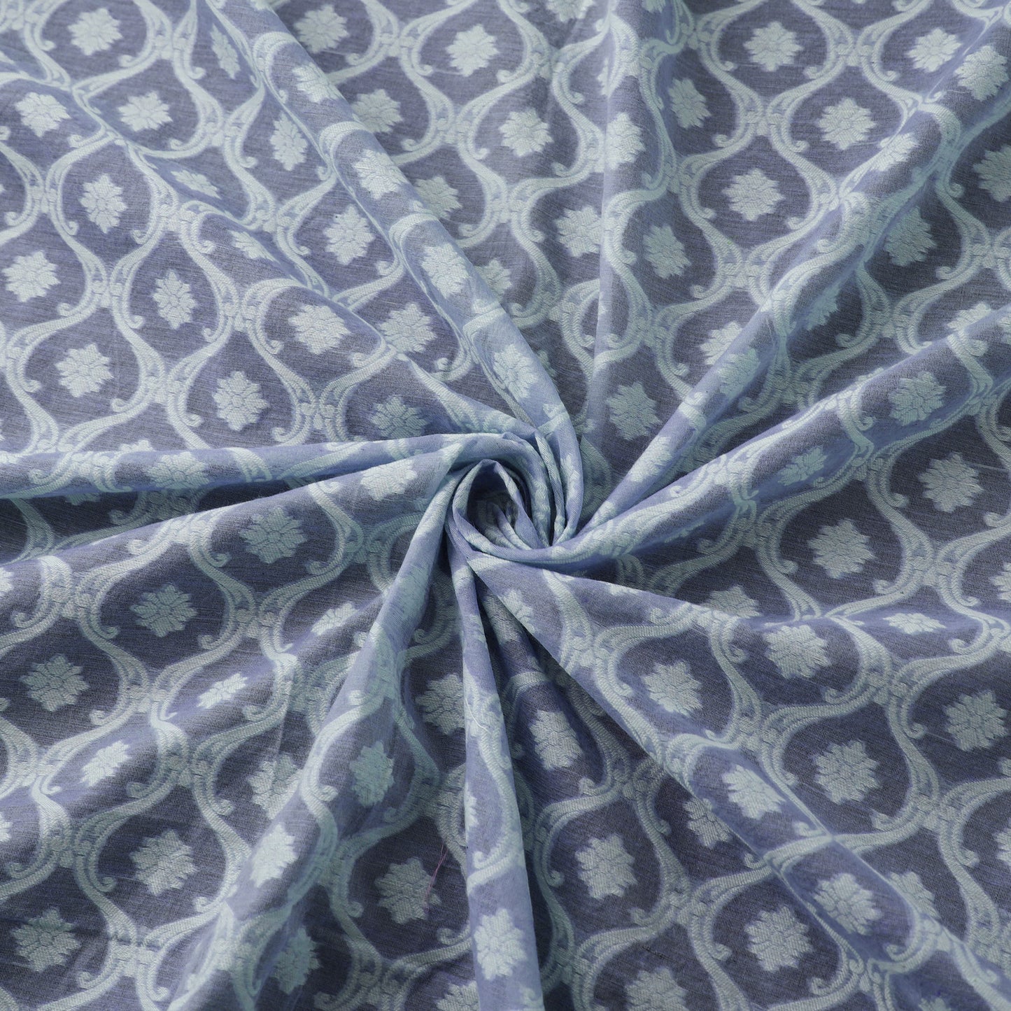 Banarasi Handwoven Cutwork Buti Cotton Fabric 13