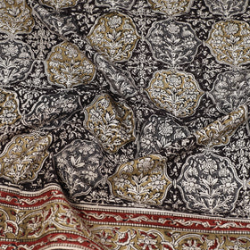Multicolor Pedana Kalamkari Block Printed Natural Dyed Cotton Scarf 