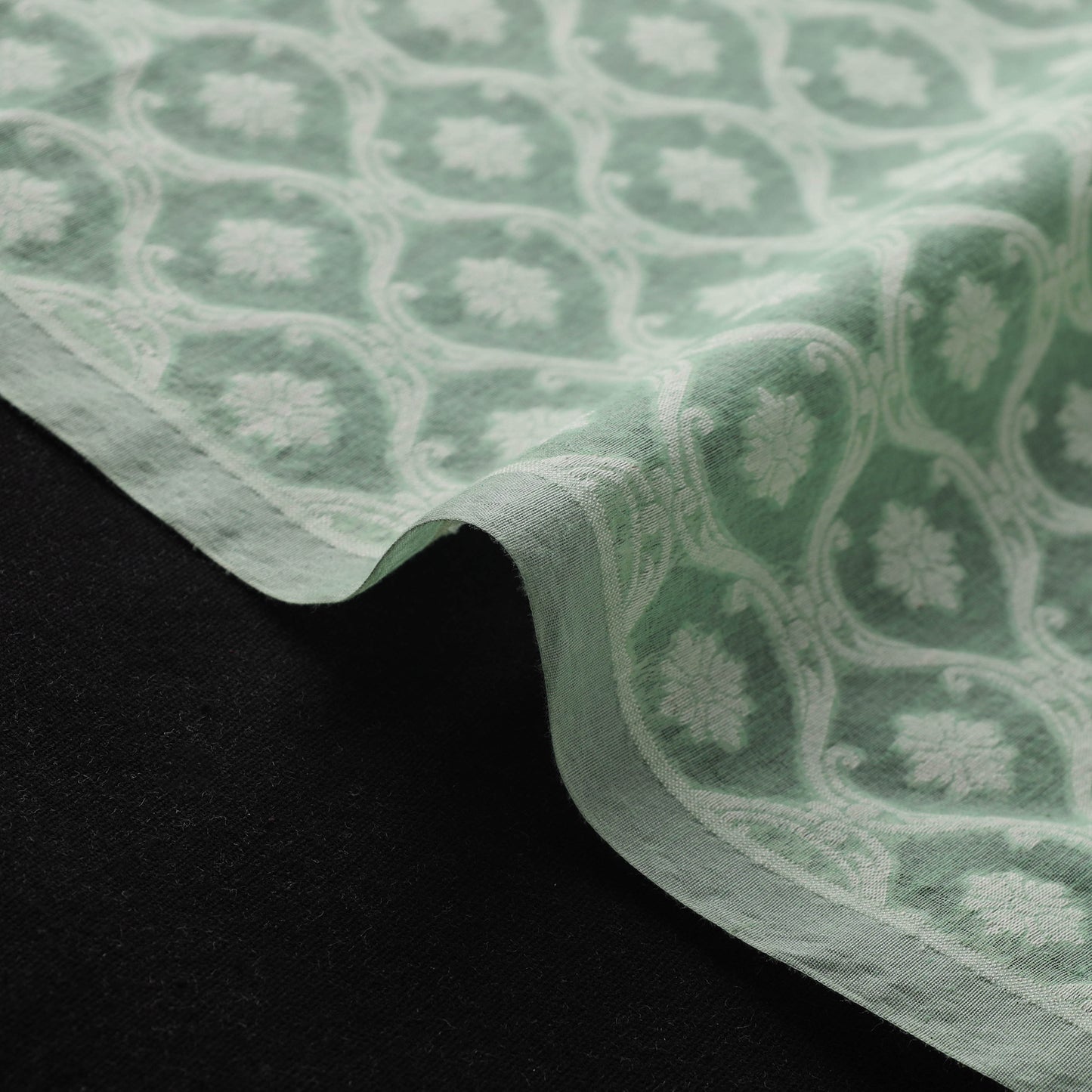 Banarasi Handwoven Cutwork Buti Cotton Fabric 11