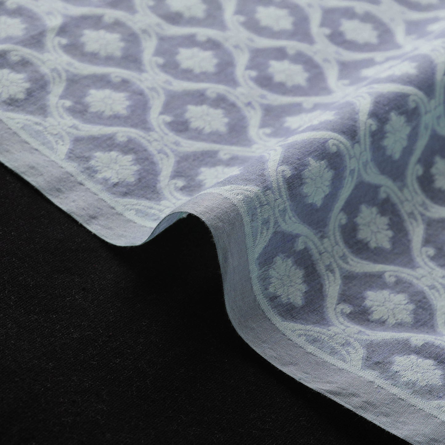 Banarasi Handwoven Cutwork Buti Cotton Fabric 13