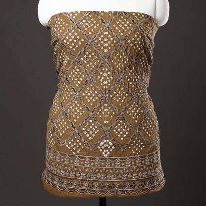 3pc Kutch Bandhani Tie-Dye Satin Cotton Suit Material Set 215