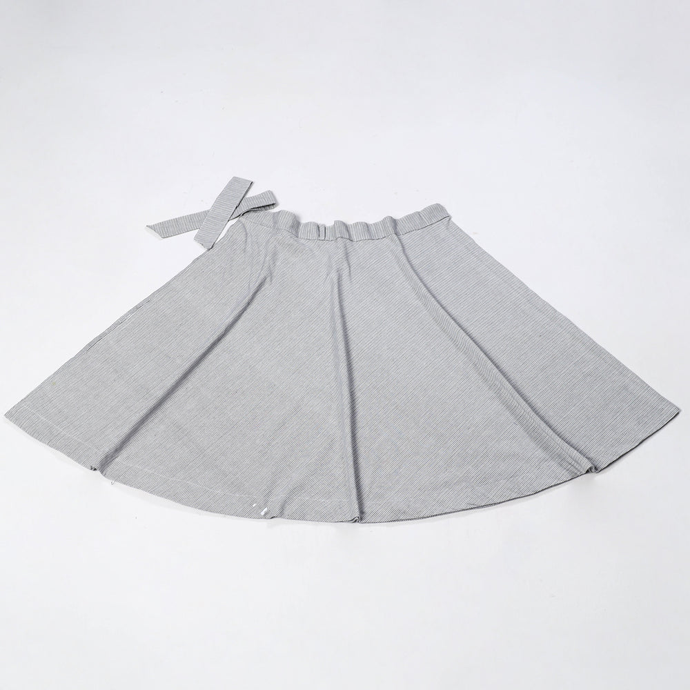 Grey - Jhiri Handloom Cotton Wrap Around Plain Skirt 06