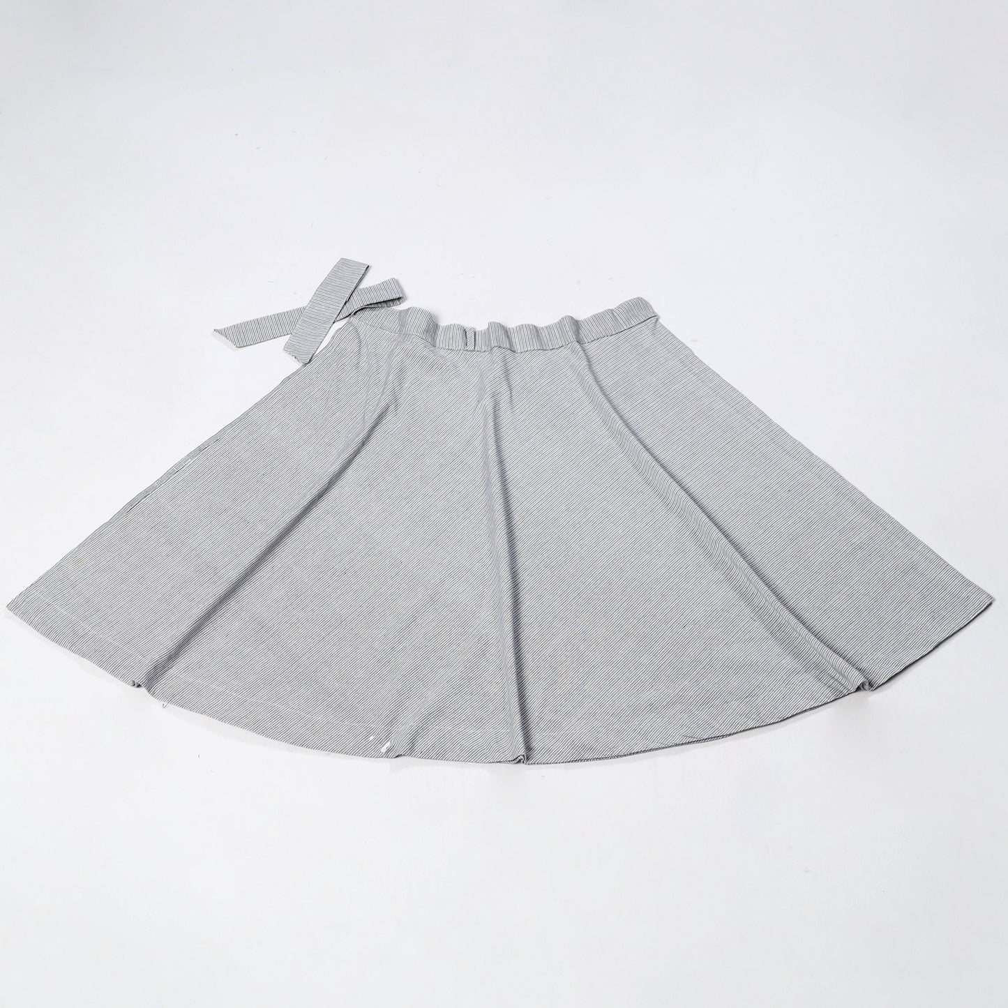 Grey - Jhiri Handloom Cotton Wrap Around Plain Skirt 06