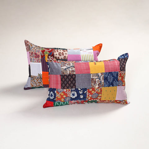 Multicolor - Handcrafted Patchwork Pillow Covers (Set of 2) 32