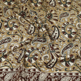 Green Pedana Kalamkari Block Printed Natural Dyed Cotton Scarf 