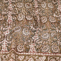 Green - Pedana Kalamkari Block Printed Natural Dyed Cotton Scarf 49