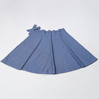 Blue - Jhiri Handloom Cotton Wrap Around Plain Skirt 03