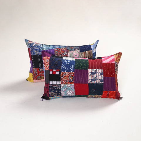 Multicolor - Handcrafted Patchwork Pillow Covers (Set of 2) 33
