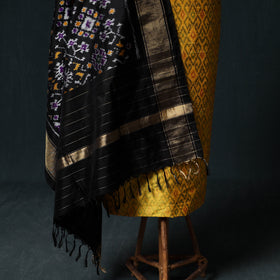 Pochampally Ikat Handwoven Pure Silk 2pc Unstitched Dress Material Kurta Set 03