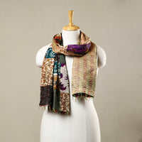 Multicolor - Reversible Patchwork Silk Bengal Kantha Stitch Stole 149