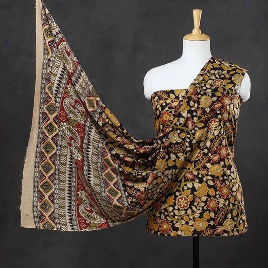 Multicolor - 2pc Kalamkari Printed Cotton Suit Material Set