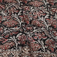 Black - Pedana Kalamkari Block Printed Natural Dyed Cotton Scarf 57