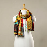 Multicolor - Reversible Patchwork Silk Bengal Kantha Stitch Stole 155