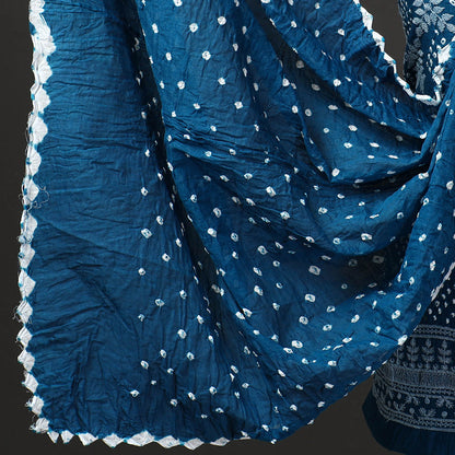 3pc Kutch Bandhani Tie-Dye Satin Cotton Suit Material Set 220