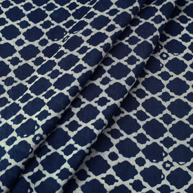  Handloom Chanderi Silk Block Print Ajrakh Fabric