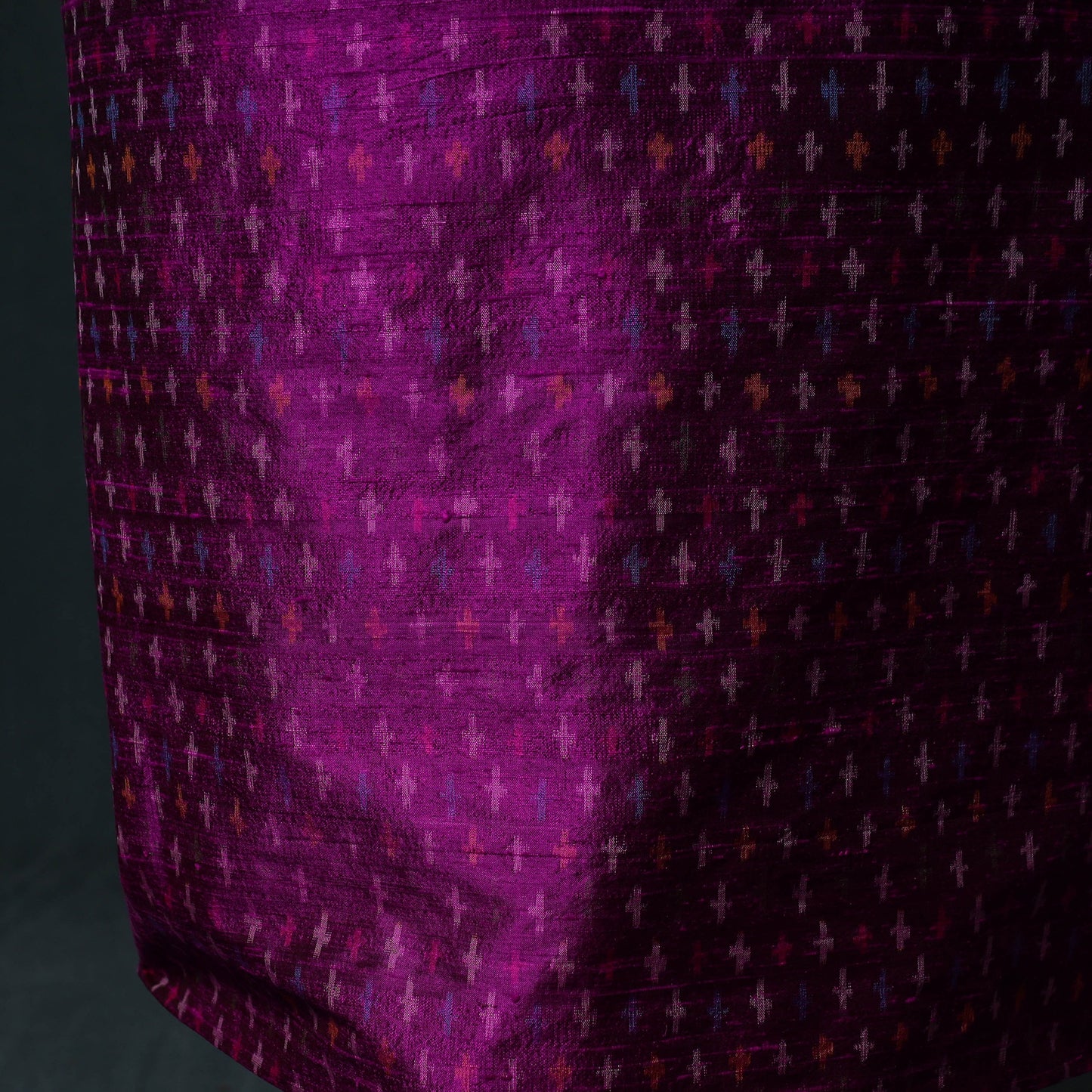 Pochampally Ikat Handwoven Pure Silk 2pc Unstitched Dress Material Kurta Set 05