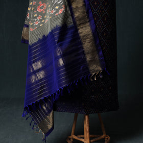 Pochampally Ikat Handwoven Pure Silk 2pc Unstitched Dress Material Kurta Set 06