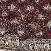 Red - Pedana Kalamkari Block Printed Natural Dyed Cotton Scarf 65