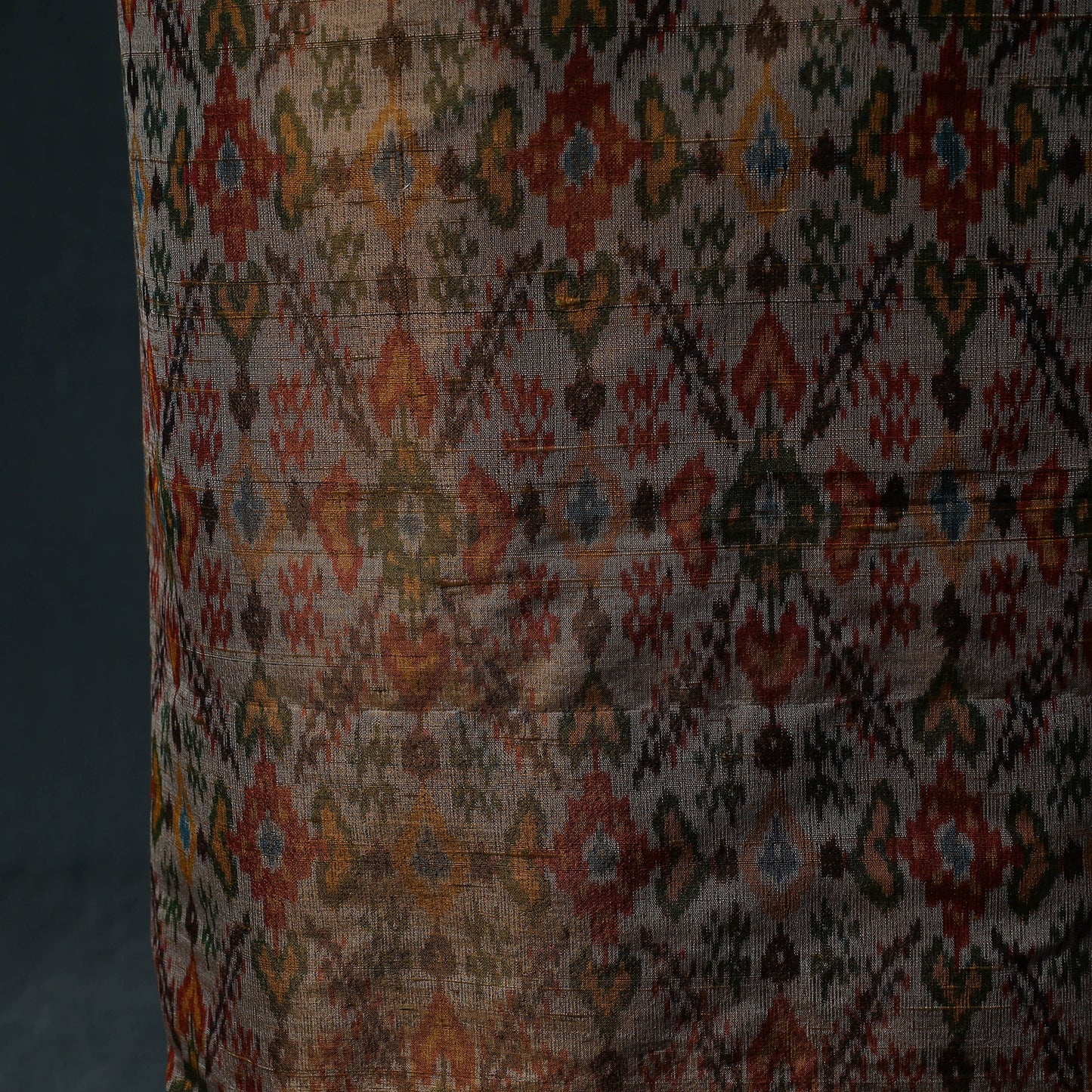 Pochampally Ikat Handwoven Pure Silk 2pc Unstitched Dress Material Kurta Set 09