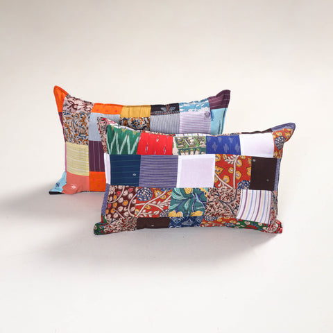 Multicolor - Handcrafted Patchwork Pillow Covers (Set of 2) 39
